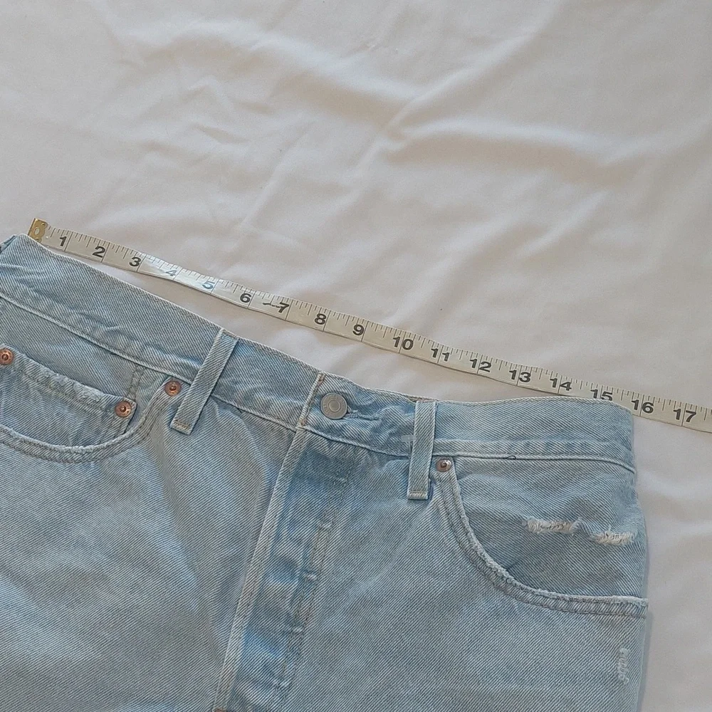 Levis Distressed Light Blue Denim Shorts.Size 12 . - Picture 7 of 9
